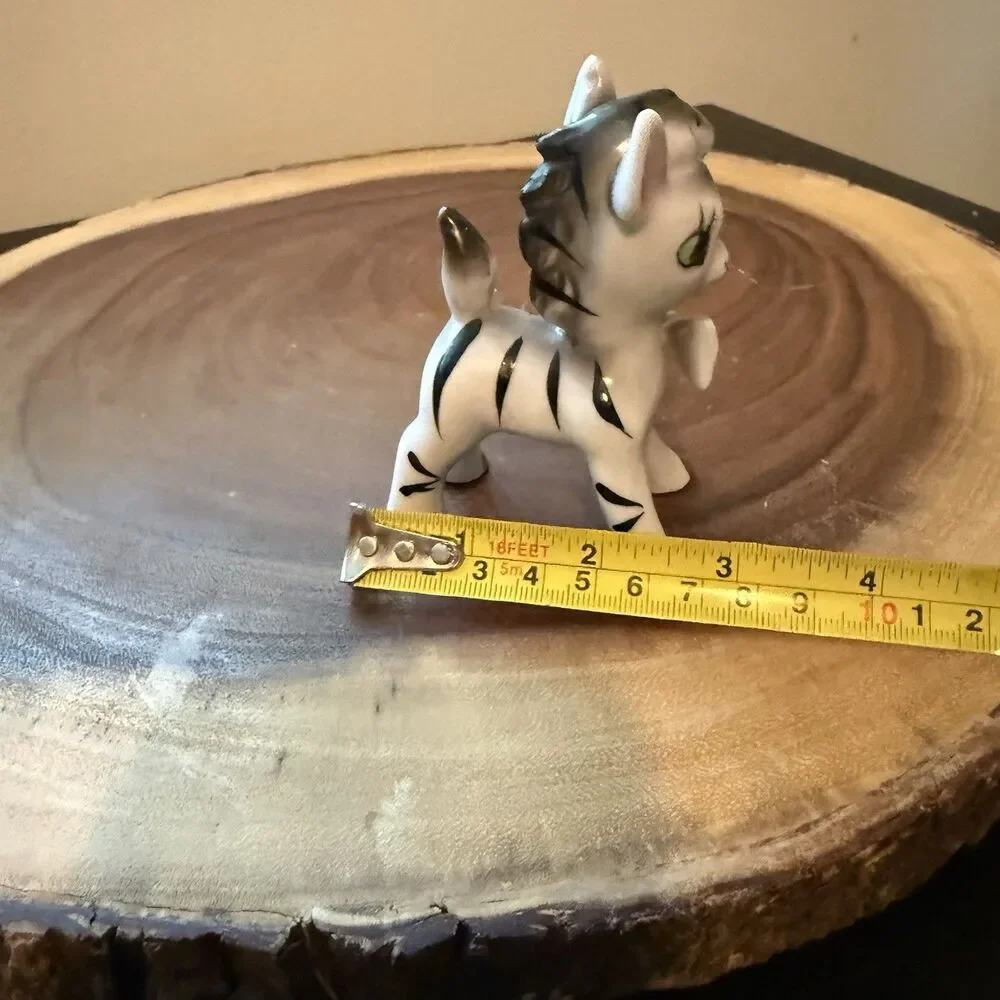 RARE Vintage Kitchie Ceramic Baby Zebra Figurine Made In Japan MCM 4”T 3” L